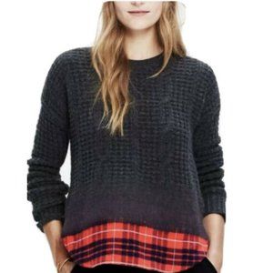 NWT Madewell Women's Wintermix Ombre Cable Knit Sweater Plaid XS